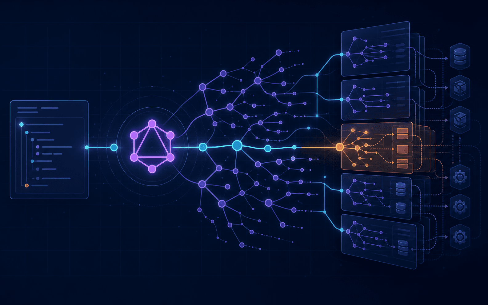 GraphQL schema diagram illustrating nested entity relationships