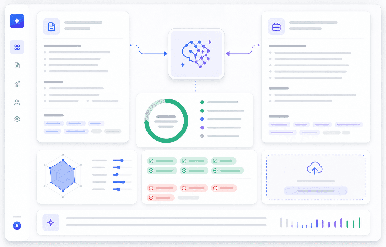 Resume Diff AI dashboard showing AI-generated resume-to-job-description match scoring